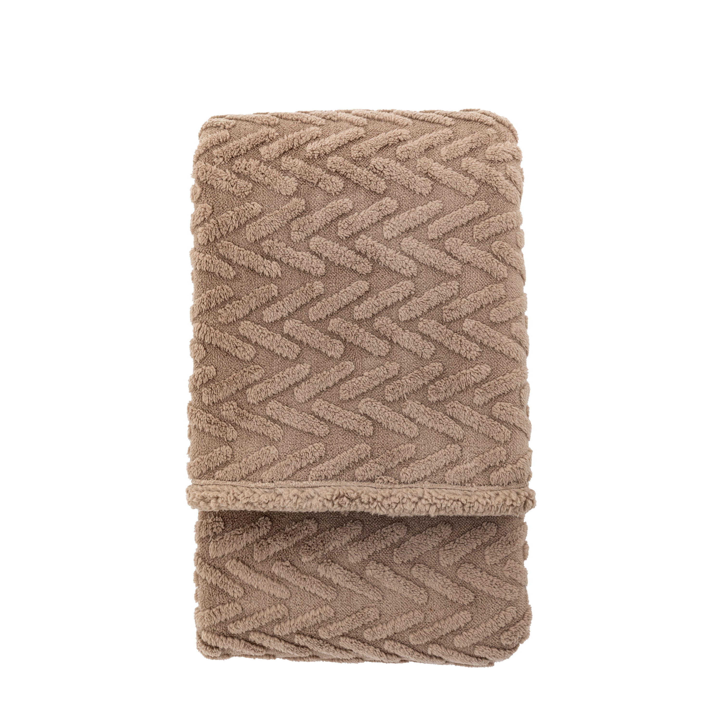 Herringbone Sherpa Taupe Throw